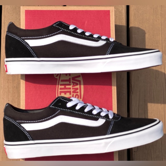 NEW Vans Ward Casual Sneakers Black White Retro Suede Canvas Mens 10 | 10.5 | 11 - Picture 6 of 8